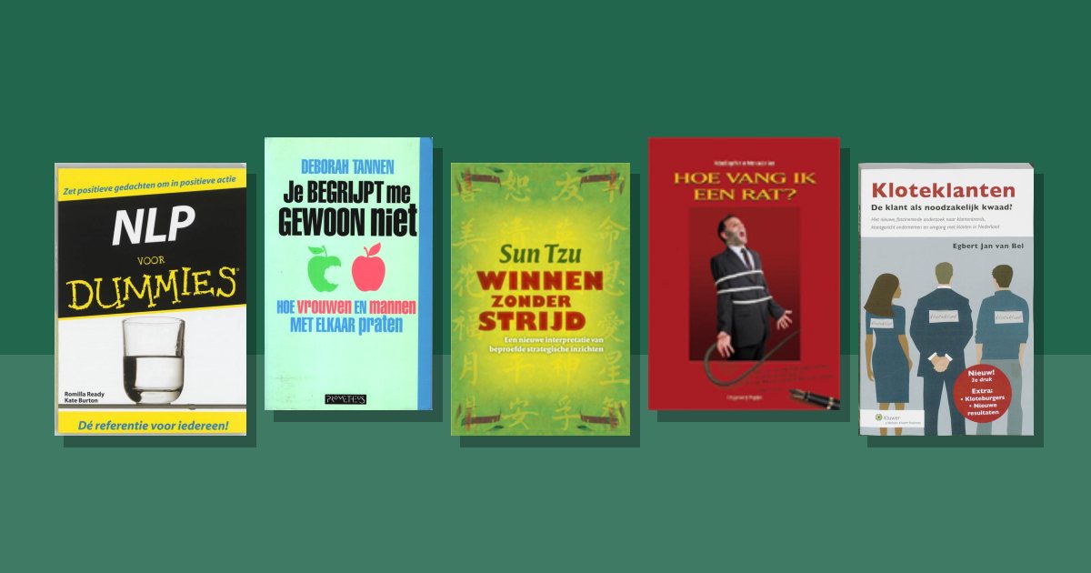 Omslagen van de besproken boeken: Boeken over communicatie tweedehands