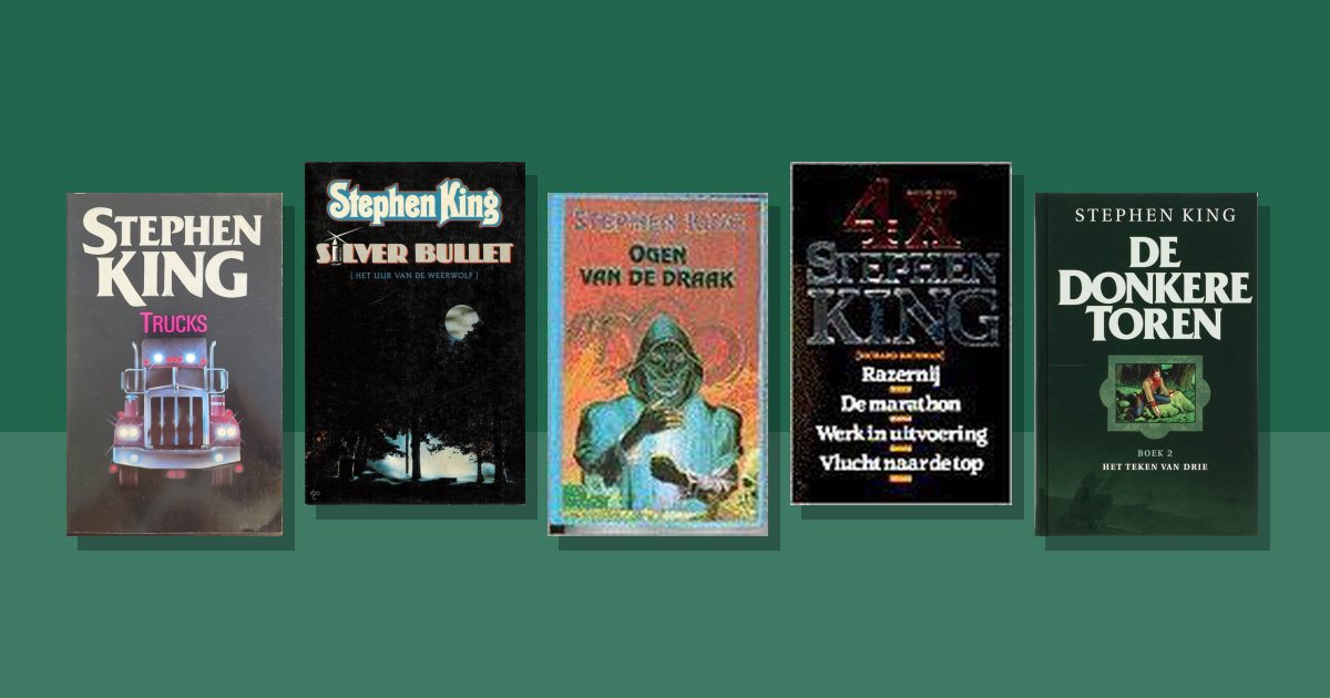 Omslagen van de besproken boeken: Stephen King boeken tweedehands: waar begin je?